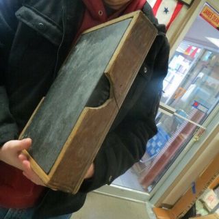 HUGE 20 pound sharpening stone / whetstone in wood case DoAll blacksmith tool? 3