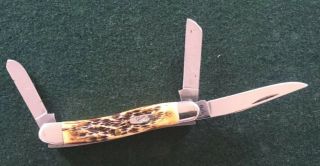 2007 Case Xx Usa 6318 Ss Stockman Knife 3 5/8 " Amber Bone Handles