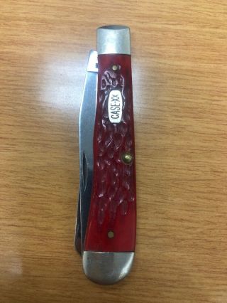 Case Xx Usa Knife 1996 Trapper Pw Red Jigged Bone Ored 6254 Ss