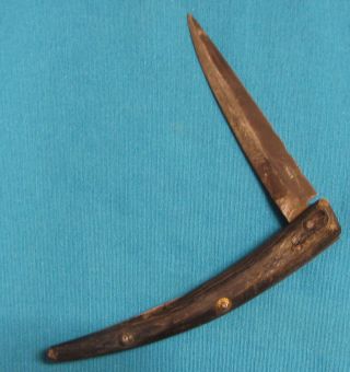 Navaja/mexican Fighting Knife 3 Rivet Horn Handle Circa 1800 