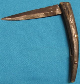 Navaja/Mexican fighting Knife 3 Rivet Horn Handle Circa 1800 ' s 8 3/4 