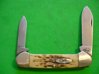 Ntsa Case Xx Usa 3 5/8 " Closed 2 Blade Pocket Knife " Canoe " 62131 Cv 2016