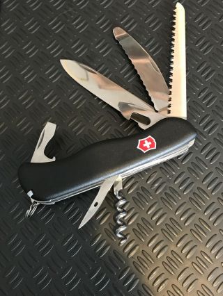 Black Victorinox Fireman’s Swiss Army Knife Lock Blade.