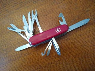 Victorinox Red Deluxe Tinker Stainless Steel Swiss Army Pocket Knife