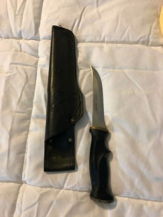 Sweden Sandvik Large Fixed Blade Hunting Fighting Stainless Kinfe & Sheath Case