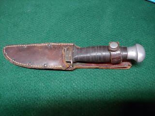 Vintage Robeson Shuredge No.  20 U.  S.  N.  Fixed Blade Knife With Sheath