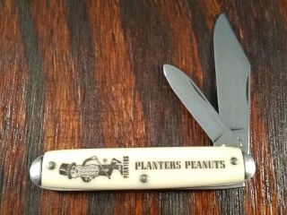 Vintage Planters Peanuts Novelty Advertising Folding Pocket Knife Made In Usa