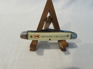 Vintage Kutmaster 3 Blade Folding Pocket Knife Northrup King Seeds Ad Made Usa