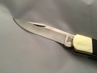 Vintage 4 Dot Buck 110 Folding Knife Ebony Usa Factory Blade