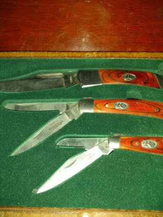 Vintage Remington 2007 Sportsman Series Limited Edition Knives With Wood Case 3