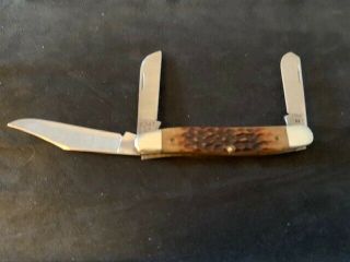 1996 Case XX USA 6347 SS Stockman Knife - Chestnut Bone Handles - 2