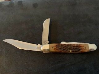 1996 Case XX USA 6347 SS Stockman Knife - Chestnut Bone Handles - 3