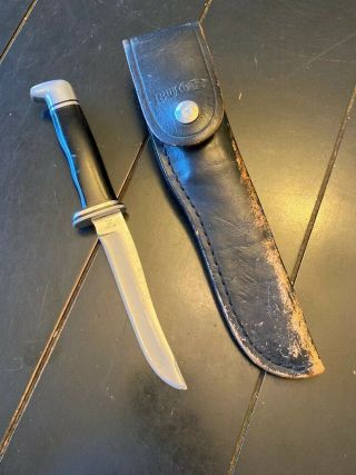 Vintage Pre 1986 Usa Buck 105 Pathfinder Fixed Blade Knife And Sheath