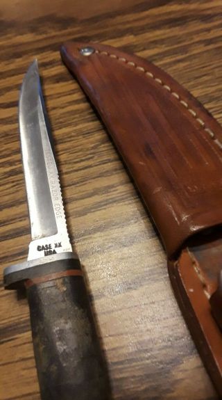 Case 3 Finn Fixed Blade Knife And Sheath 1940 - 1965
