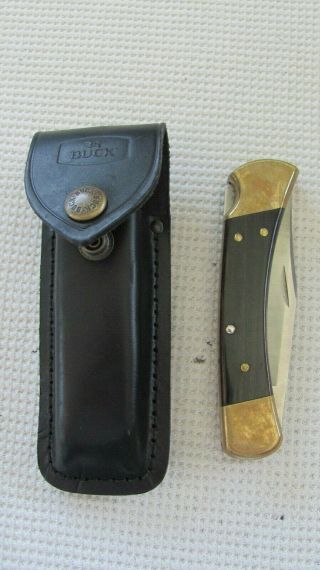 Vintage Buck 110 Folding Knife W.  Sheath Scabbord