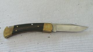 Vintage Buck 110 Folding Knife w.  Sheath Scabbord 3