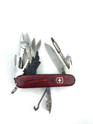 Victorinox Cybertool M 34 Swiss Army Pocketknife Red Handles Tsa Knife Pliers