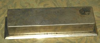 Vintage Pike Mfg.  Sharpening Stone In Metal Tray With Lid