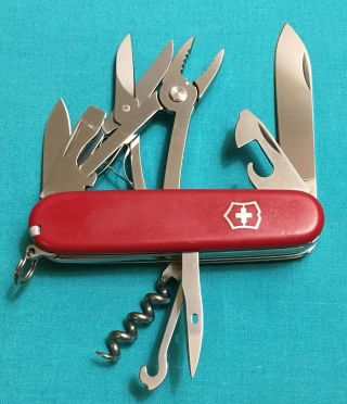 Victorinox Swiss Army Pocket Knife - Red Deluxe Climber - Pre 1996 Multi Tool