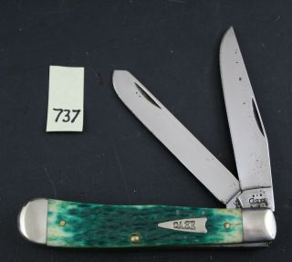 Case Xx Usa 2003 Green Bone 6254 Trapper Pocket Knife 737