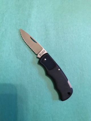 Cutco Usa 1886 Folding Knife 2 " Serrated Blade Black Handle 5.  5 " Open