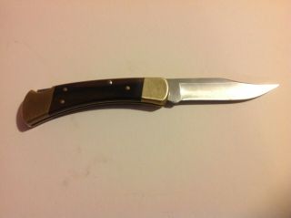 Vintage 1980,  S Buck 110 Folding Lockback Knife With Sheath.