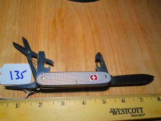135 Silver Alox Victorinox Swiss Army Pioneer X Knife W/scissors