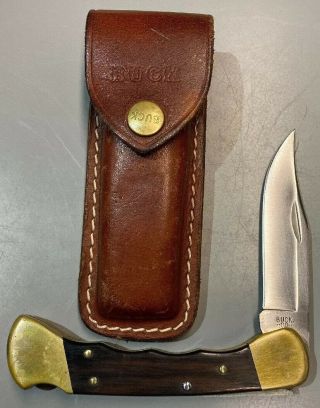Buck 110 Pocket Knife & Brown Leather Sheath 1981 - 1986 Vintage Example