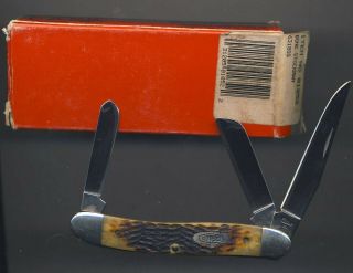 1995 Case 6318 Stockman Three Blade Bone Handle Knife Made In Usa W/box
