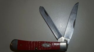 Case Xx Usa Knife 1996 Trapper Pw Red Jigged Bone Ored 6254 Ss Lnib