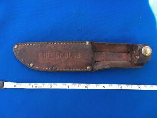 Very Rare Marbles Gladstone Mi Girl Scouts Knife Leather Sheath Ex Cond Nr