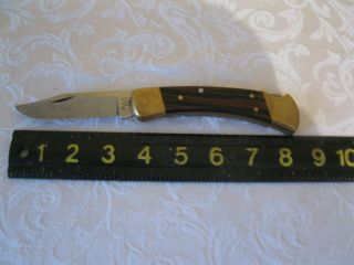 Buck 110 hunter folding knife,  single stainless steel blade/wood handle USA 2