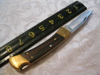 Buck 110 hunter folding knife,  single stainless steel blade/wood handle USA 3