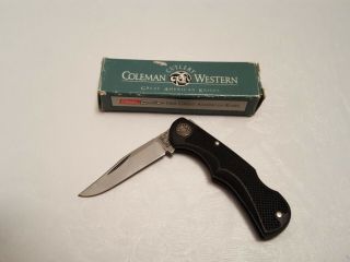 Western Usa 516 Stainless Black Folding Lock Blade Pocket Knife In The Box