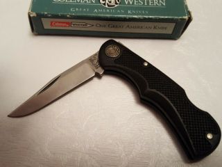 Western USA 516 Stainless Black Folding Lock Blade Pocket Knife IN THE BOX 2