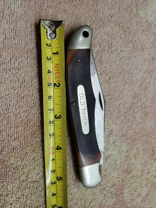 Schrade U.  S.  A - Old Timer - 1250t - 1 Blade Pocket Knife With Leather Case