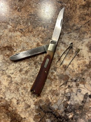 Schrade Old Timer 96ot Trapper 2 Blade Knife Estate Find