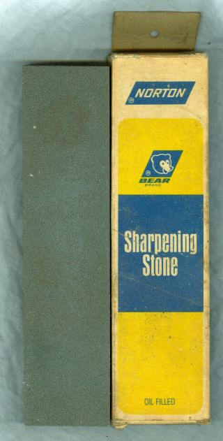 An Old Norton India Sharpening Bench Stone 8 X 2 X 1 "