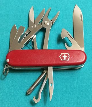 Victorinox Swiss Army Pocket Knife - Red Deluxe Tinker - Pre 1996 Multi Tool