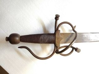 Old Decorative Damascened Sword,  Sheath Colada Del Cid Toledo Spain Fine Quality