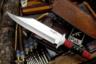 Cfk Ipak Handmade D2 Custom Exotic Wood Clip Point Hunting Bowie Blade Knife