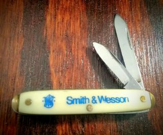 Vintage Colonial Folding Pocket Knife Made In Usa Advertising Smith & Wesson