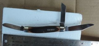 Vintage Schrade Usa 80t Old Timer Senior Stockman 3 Blade Pocket Knife 1970’s