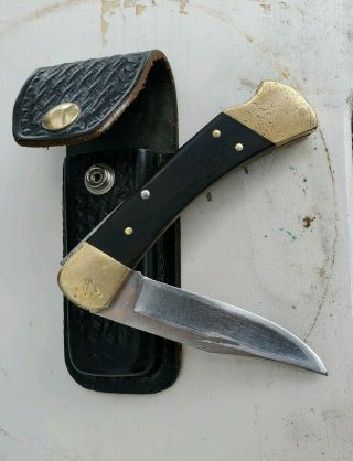 Vintage Buck 110 Hunting Knife And Sheath