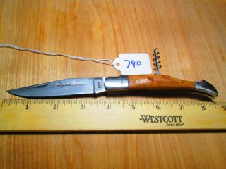 790 Briancon Laguiole Bougna Folding Knife W/corkscrew