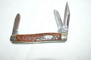 F A Bower 60 Vintage Folding Pocket Knife Solingen Germany 4 " 3 Blade