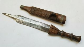 Antique African Congo Salampasu Knife Dagger With Sheath