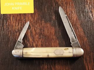 John Primble Belknap Knife Made In Usa 5783 Pen Vintage Folding Pocket