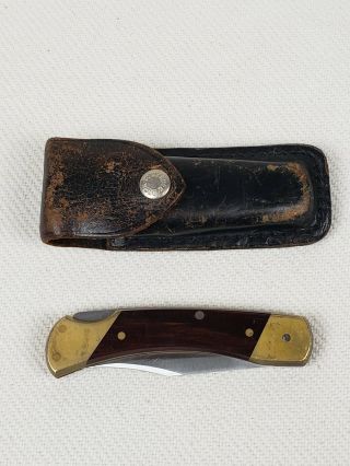 Vintage Schrade Uncle Henry Pocket Knife Lb7 W/leather Sheath