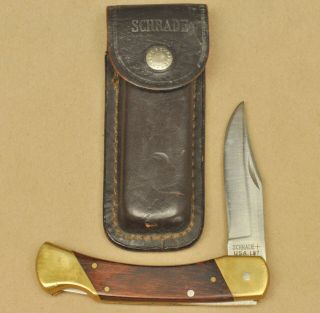 Vintage Early Schrade,  Usa Lb7 Uncle Henry Knife,  Leather Belt Sheath